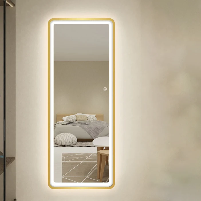 LED smart bedroom wall-mounted multi-functional high-definition full-length mirror with light
