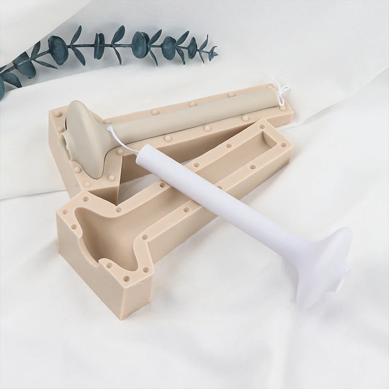 ZO161 Candle Mold 3D Geometric Lines Pillar Silicone Mold DIY Mould for Plaster Soap Making Large Knot Candle Silicone Mold