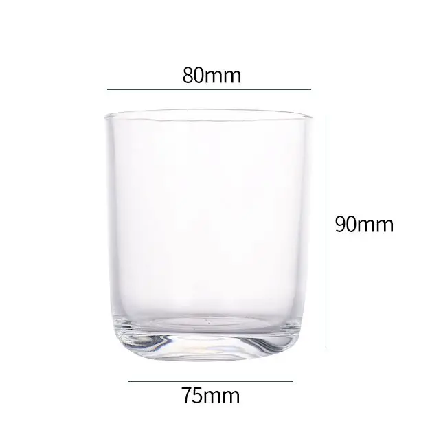 10oz U Type Rounded Bottom Clear Glass Candle Jar with Lid