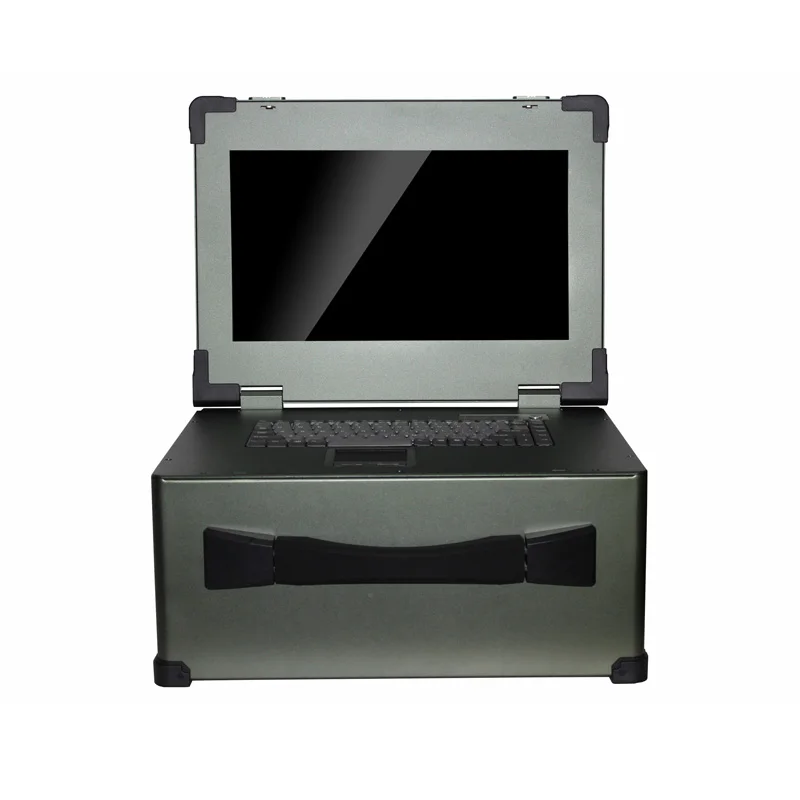 15.6 inch outdoor upward industrial portable computer case with 2 speakers supports aluminum-magnesium alloy chassis
