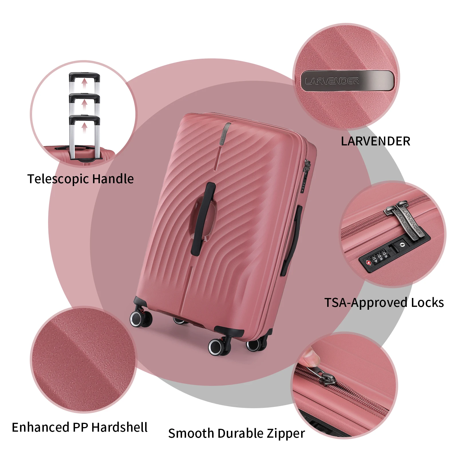 Customized Travel Luggage 20/24/28 inch 3Pcs PP Luggage Sets Trolley Case Luggage Travel Bags