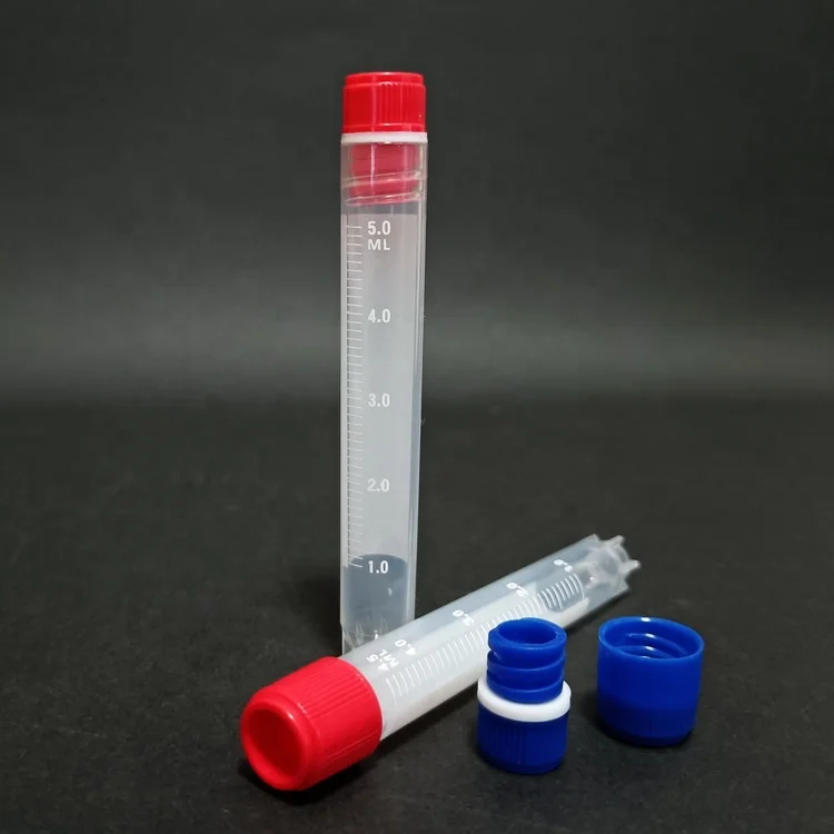 Lab Supplies Plastic internal thread Printed Graduation 5ml cryovial cryogenic  tube cryo vials