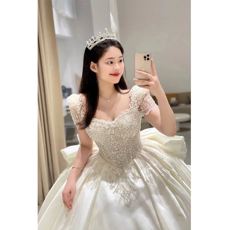 SUNNY Bride Main Yarn Shoulder Large Size Heavy Industry High Quality Wedding Dresses