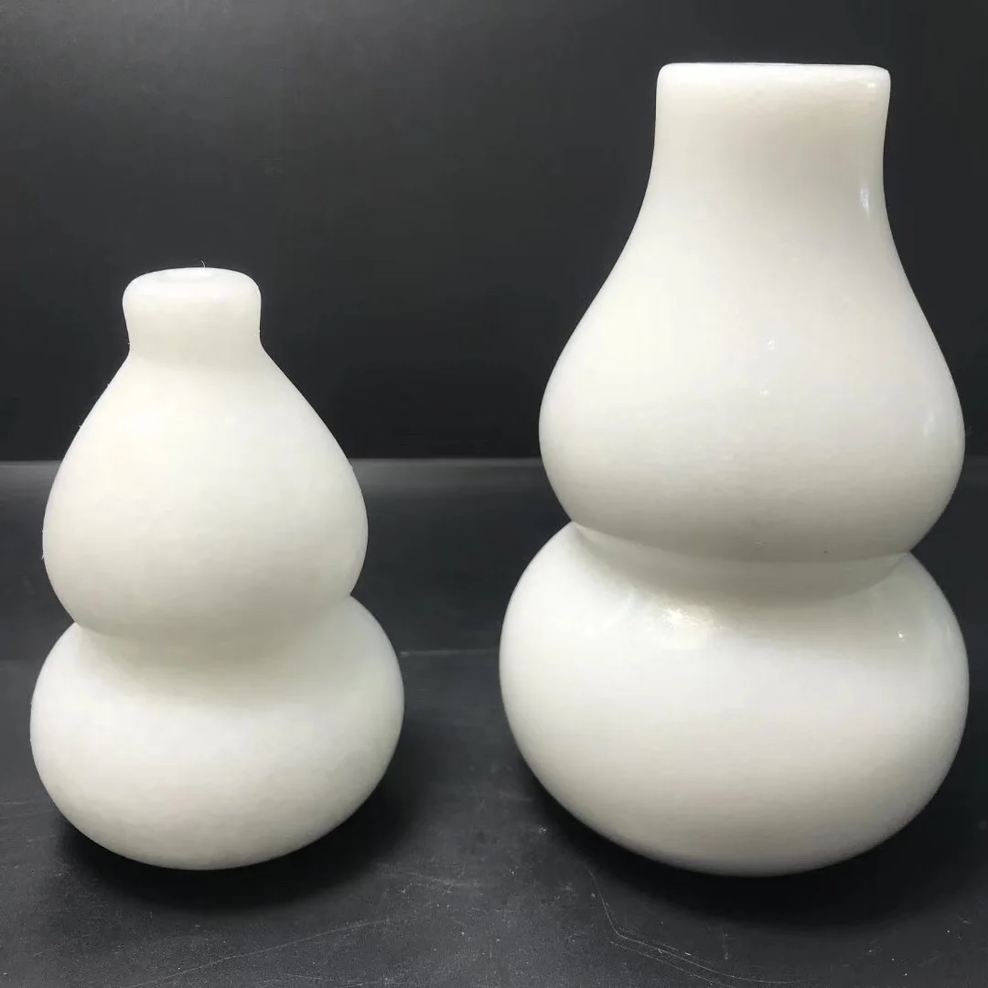 Wholesale high quality natural white marble  jade  gourd for home decoration