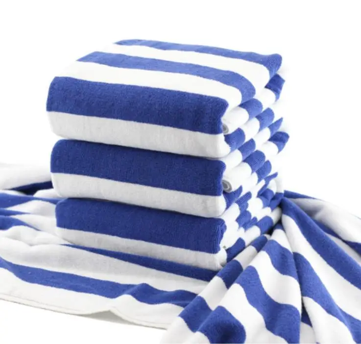 Cheap towels beach 100% cotton Customized Striped Cotton Beach Towels for Hotel and Resort