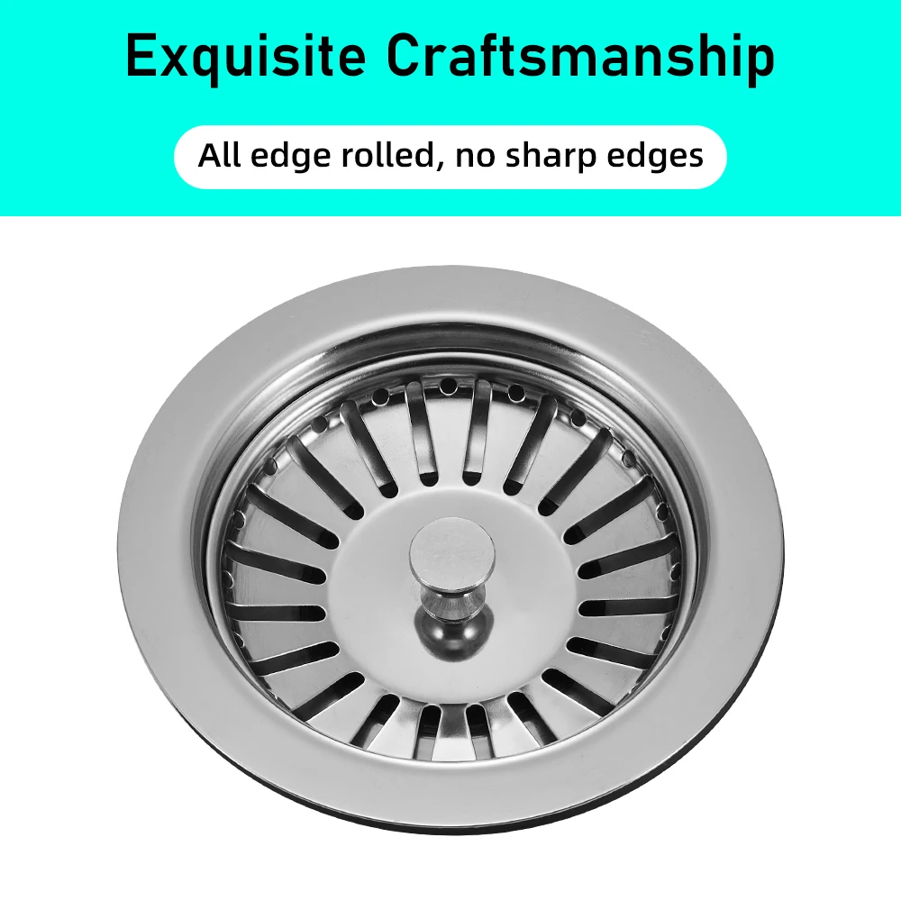 Sink Stopper 113mm Sink Plug Stainless Steel Waste Plug Basin Stainer Uk Kitchen Drainer Drain Sink Strainer