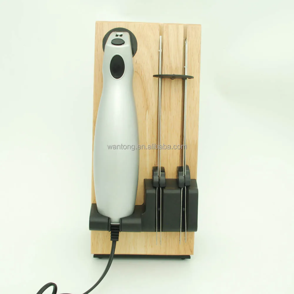 ETL/GS  Kitchen Electric Carving Knife Automatic Food Cutting Wooden Stand Packing Kebab Bread Toast Knife