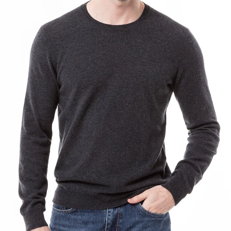 Hot Sale  Custom Crew Plain Knitted Winter Warm Jumper Wool Pullover Sweater For man