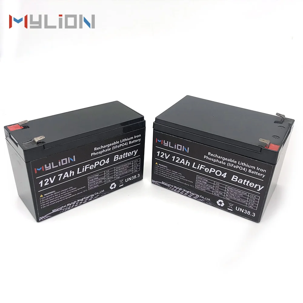 Mylion 12V 12AH Lead Acid Battery Storage Raw Material Low Self-Discharge Battery for Lighting&Solar System&Boat Motorcycle