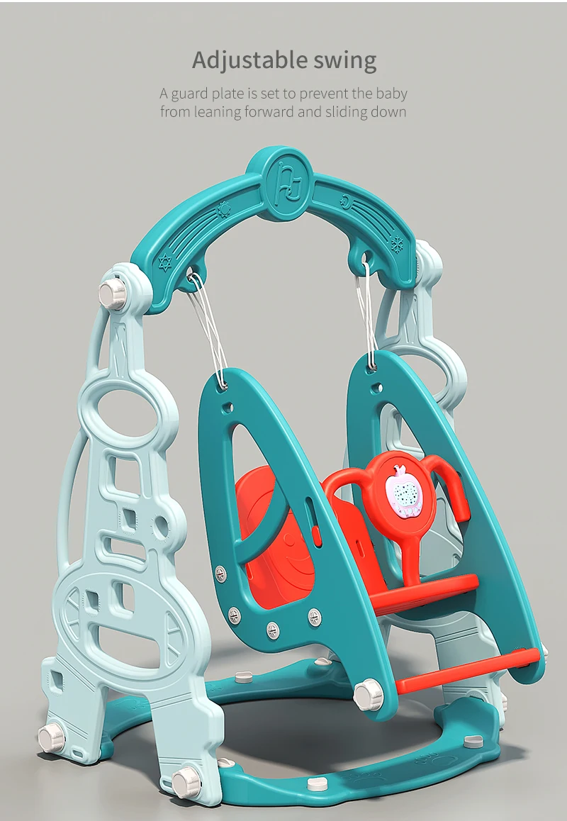 children indoor playground toys plastic material slide and swing set for baby equipment Plastic Kids Toys