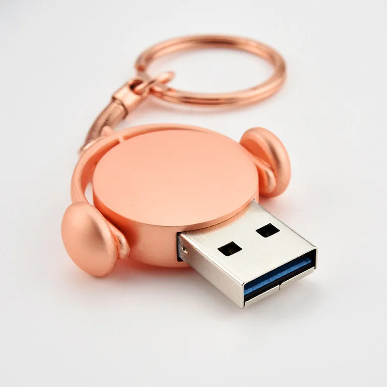 OEM Cle Clef Creative Memorias USB Flash Pen Drive Wedding Gifts USB 2.0 3.2 16GB 32GB 64GB  Metal Music Robot USB Flash Drive