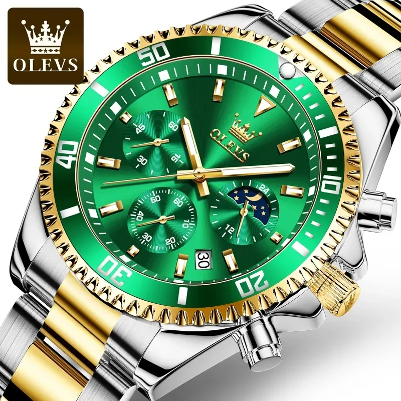 Cheap OLEVS 2870 Style Brand Luxury Mens Watches Sports Chronograph Waterproof Analog Date Fashion Quartz Wristwatch