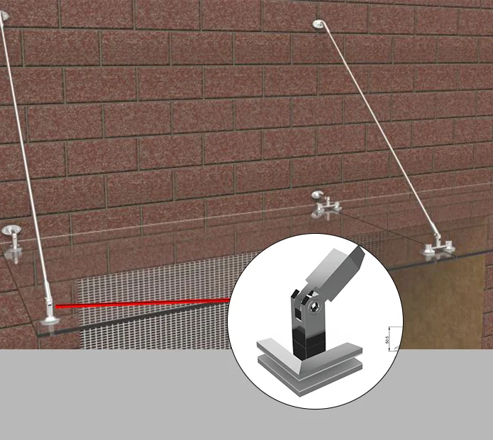 Квадратный навес уличный из нержавеющей стали стеклянная фурнитура для стеклянных