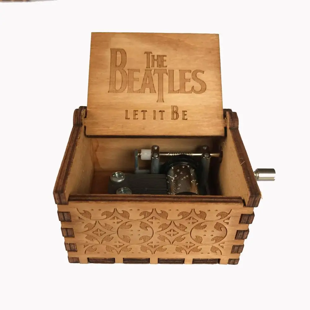 Custom music box logo hand-held wooden music box