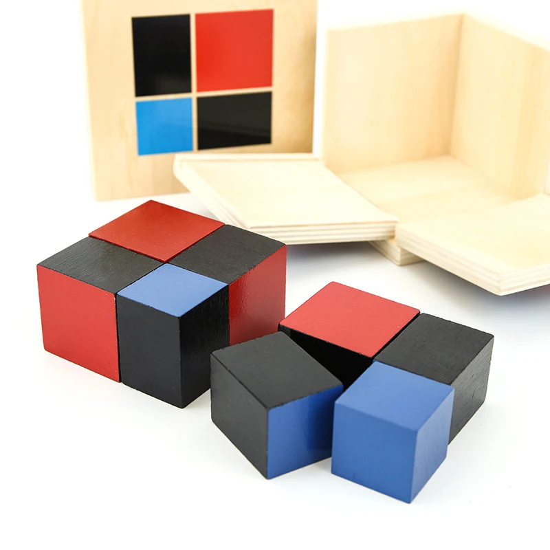 Монтессори Математические Игрушки Деревянный биномиальный куб математические материалы Дошкольное обучение игрушки для детей