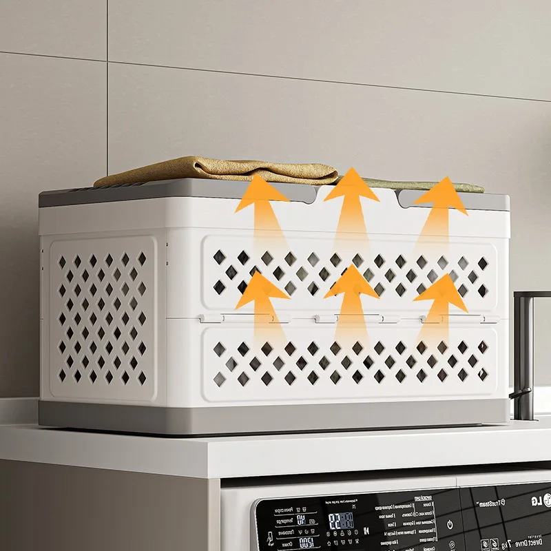 Large Capacity Plastic Sundries Organizer Outdoor Camping Portable Storage Basket Collapsible Laundry Storage Basket with Handle