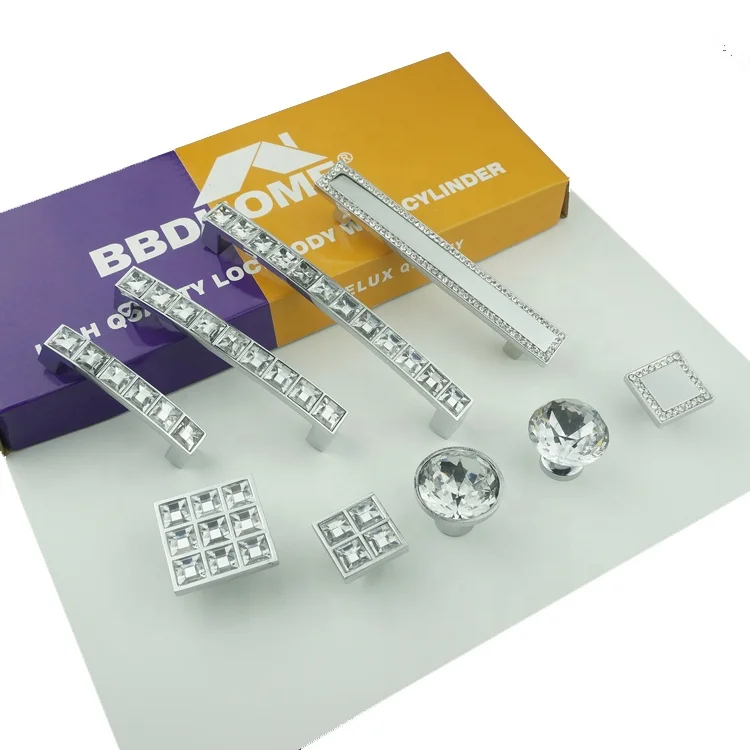 European Style Furniture Accessory Cabinet Handle Knobs Door Knob Handle Crystal Modern Entrance Wardrobe Zinc Acrylic 30mm