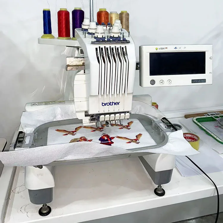 Good condition original brother second hand six needle industrial single head embroidery sewing machine