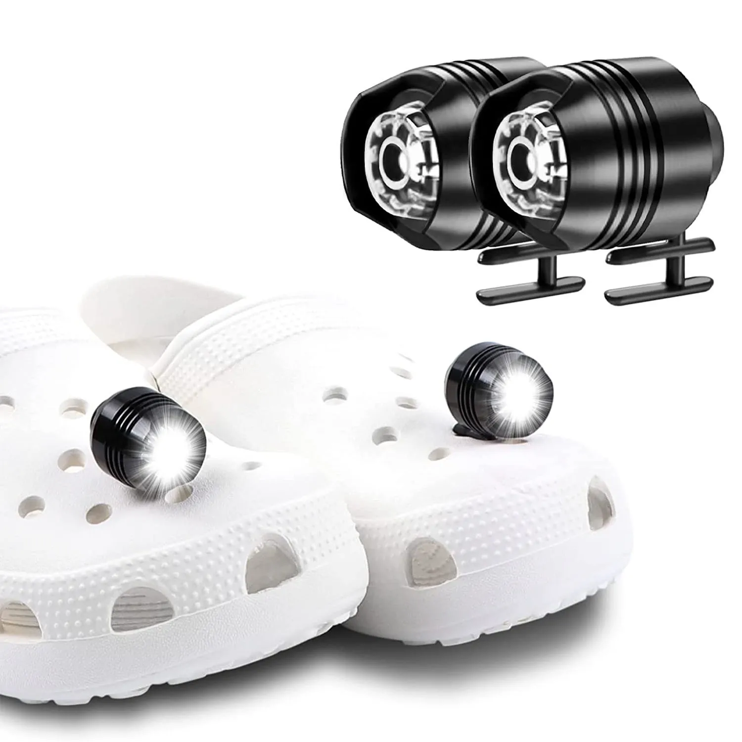 Headlights for Croc, Light Up Led Shoe Decorations Charms 3 Light Modes LED Headlights for Crocs Shoe charm