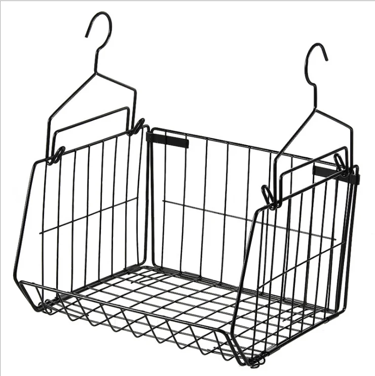 Сетчатые корзины для хранения с крючками металлическая подвесная корзина кухонный органайзер держатель дверь шкафа брюк