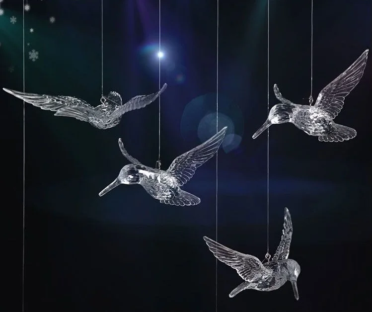 Wedding Hotel Lobby Stairs Bird Glass Ceiling Hanging Lamp Indoor Decorative Chandelier Pendant Light