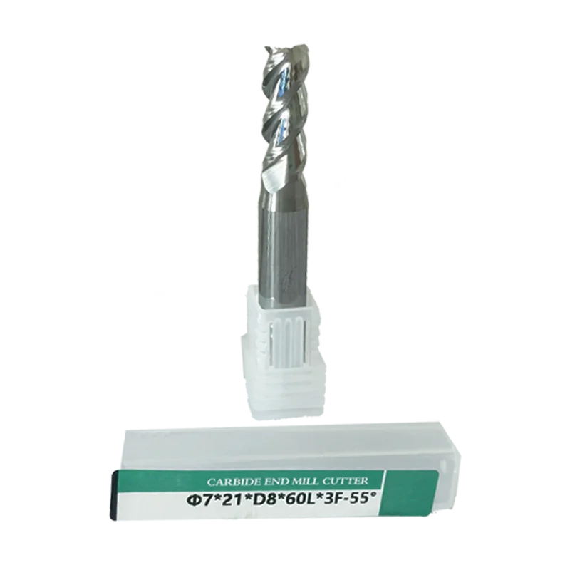 JR101 CNC milling cutter HRC55 3F flat uncoated tungsten carbide end mill for aluminum