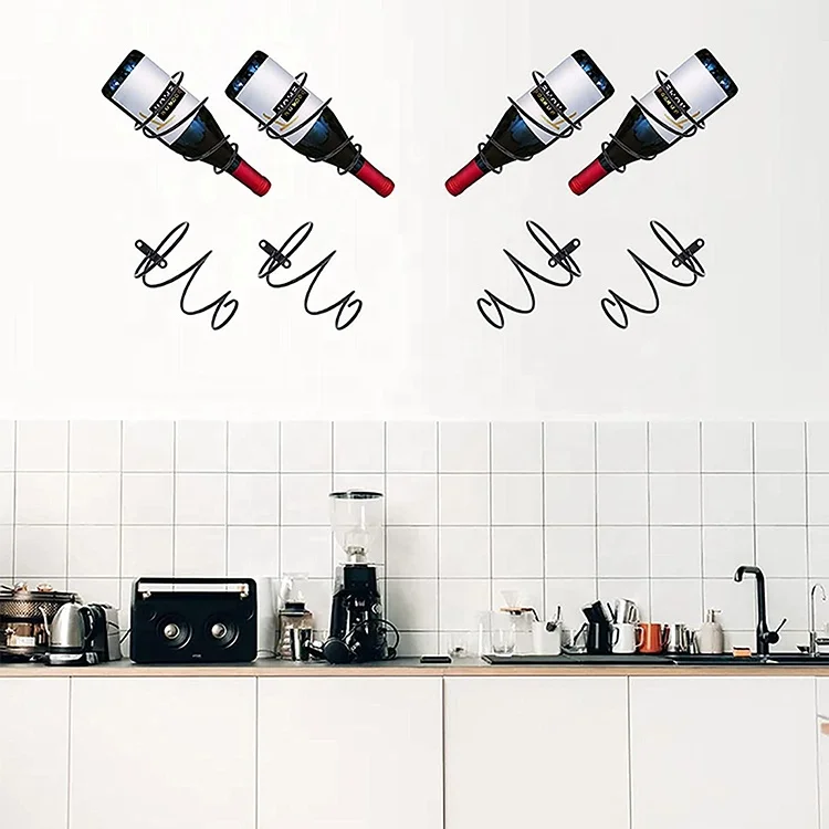 Wine Rack Spiral Single Holder Black Metal Vertical Hanging Glass Bottles Modern Simple Bottle Decor Wines Screw