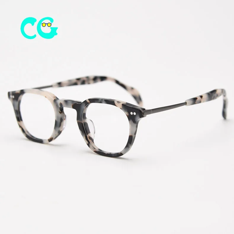 2024 Japanese Brand Titanium Eyewear Luxury Round Ultra Light Spectacle Irregular Glasses for Man acetate glasses frame