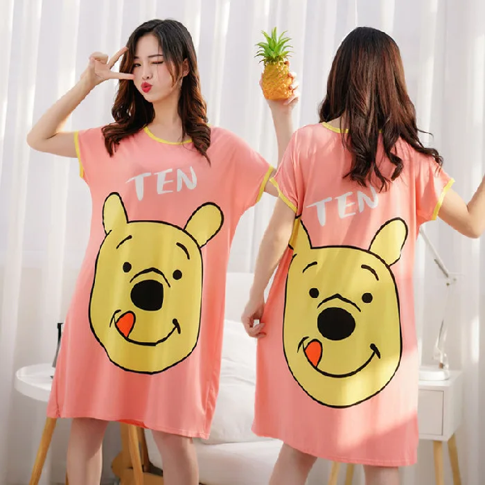 Stitch ladies home wear nightclothes one-size girlish nightgown nighties bathrobe