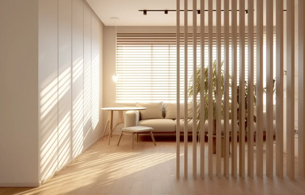 Handcrafted Home Privacy Solution Floor-to-Ceiling Wooden Slats Wooden Slat Partition Dividers Wall Partition Room Divider