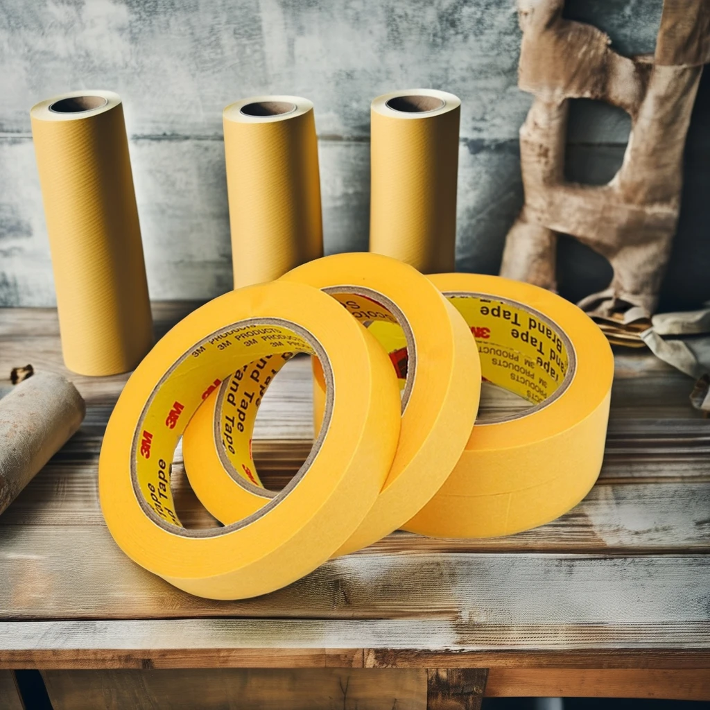 Custom automotive paint laser cinta painter 3 M masking tape  roll jumbo for painting applicator 48mm masking adhesive tape