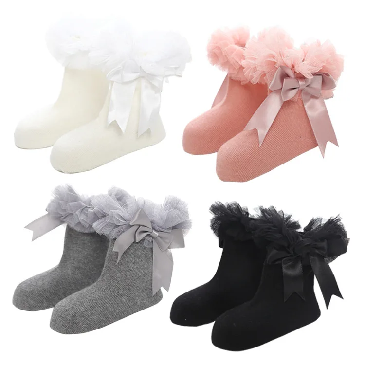 Cheap Cute Stocking Home Floor Baby Girl Socks Bow Socks