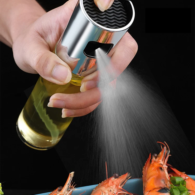 
logo customize 100ml glass bottle transparent glass kitchen cooking spray oil bottle with scale 