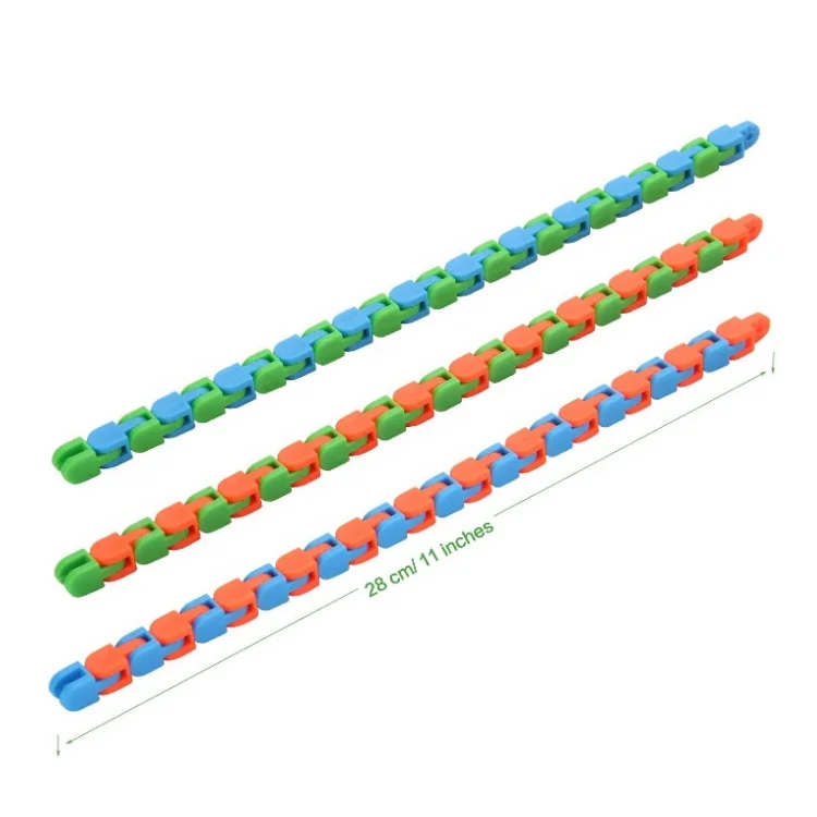 New Kids Autism Snake Puzzles Multicolor Wacky Tracks Snap and Click Fidget Toys Classic Sensory Toy