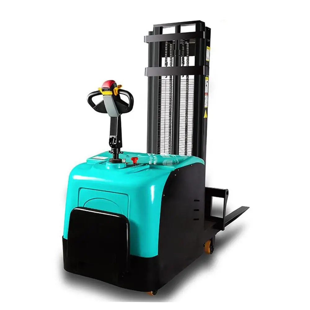 0.75T Small Forklift Electric Stacker Electric Forklift Hydraulic Handling Lift Pile High Car Without Leg Balance Weight Type