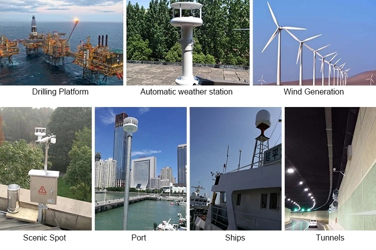 Factory Direct ODM Auto-heated No Moving Parts Economical Anemometer 12-24v Supply Ultrasonic Wind Speed And Direction Sensor