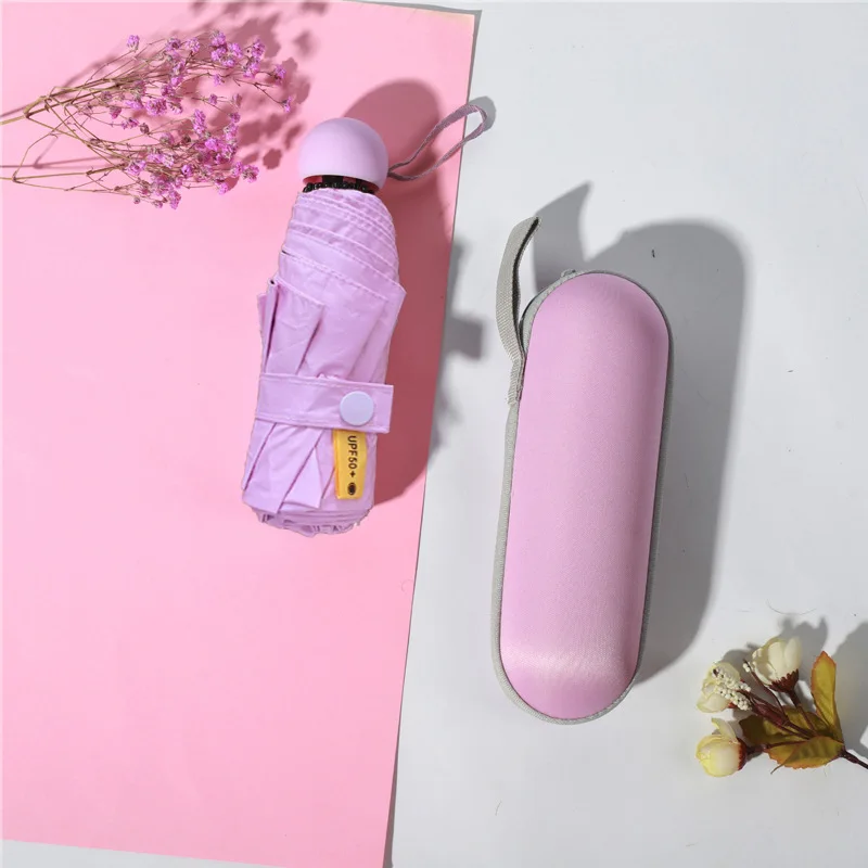 Micro 5 Mini Folding Umbrella for Rain and Sun umbrella with EVA case
