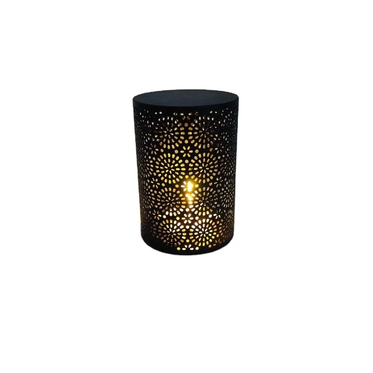 Retro way post low less silk mini hock type frame plug shade solar dancing flames