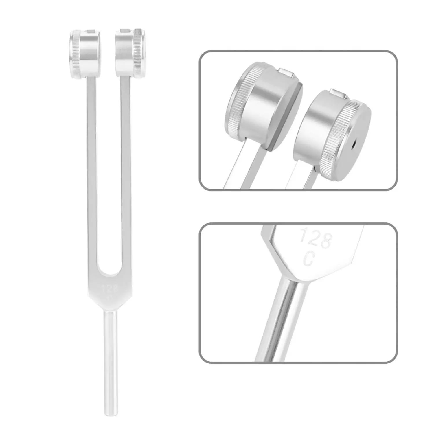 128Hz Aluminum diagnostic ear Tuning fork Medicine Chakra Hammer Ball Vibration acoustic tool Clinical neurosensory diagnosis