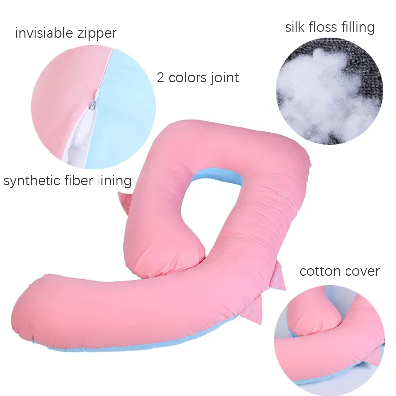 
wholesale newborn baby nursing side sleeper support U shape body oversized pregnancy maternity pillow 