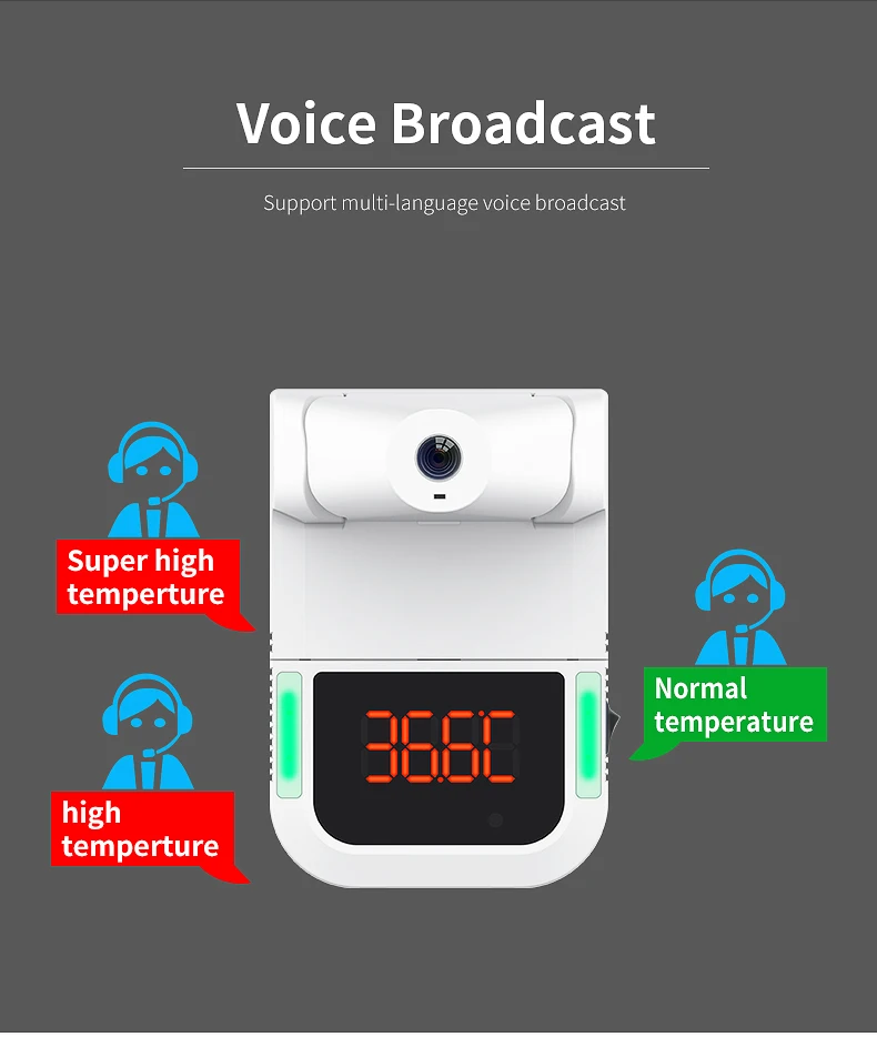  Touchless Measurement Reading wall mount thermometer automatic