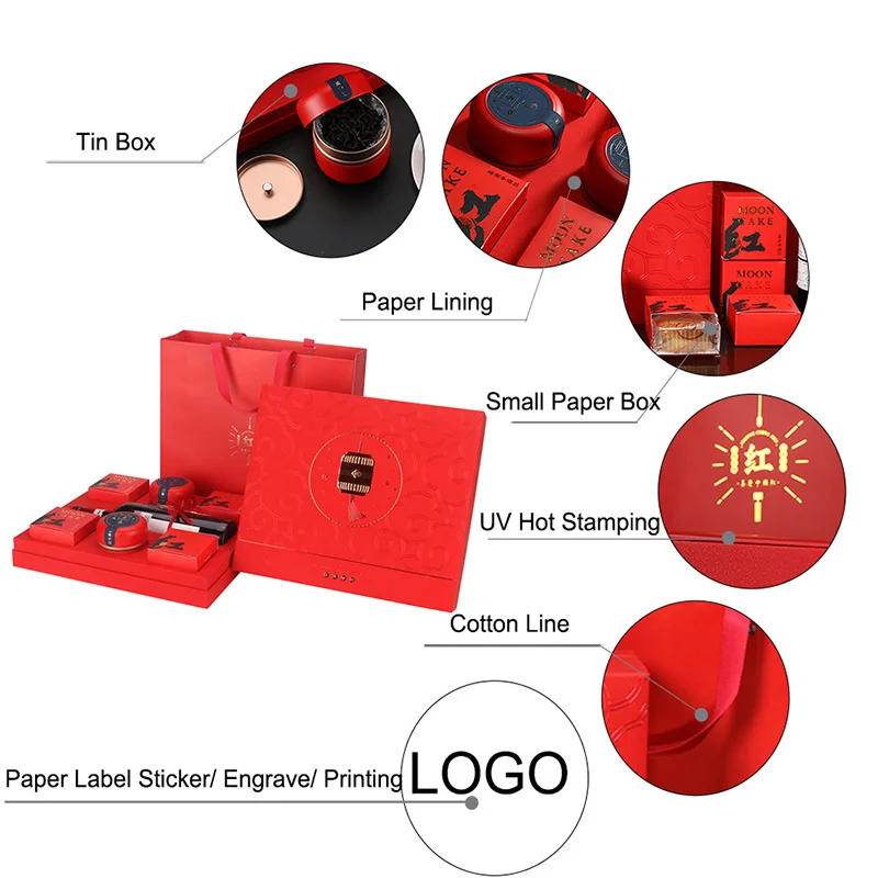 Star Packaging  Food Grade Paper Box Mooncake Wine Bottle Tea Bag Packaging Box Packaging Gift Box