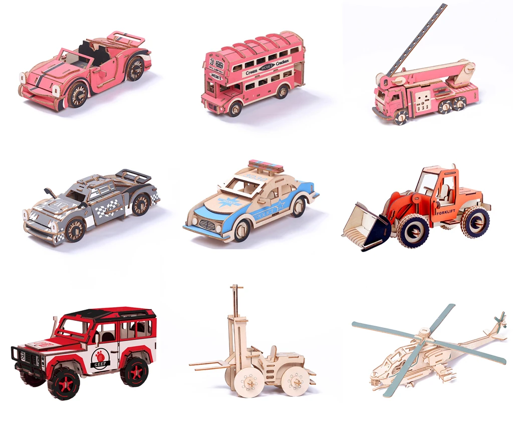 3D Wooden Puzzles Adults Teens Kids Educational Toys Gift DIY Building Model Craft Kits Display Cartoon Children Jigsaw Puzzle