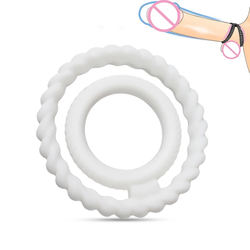 Levett Dual Penis Ring Elastic Rubber Delay Premature Ejaculation Male Couple Sex Toys