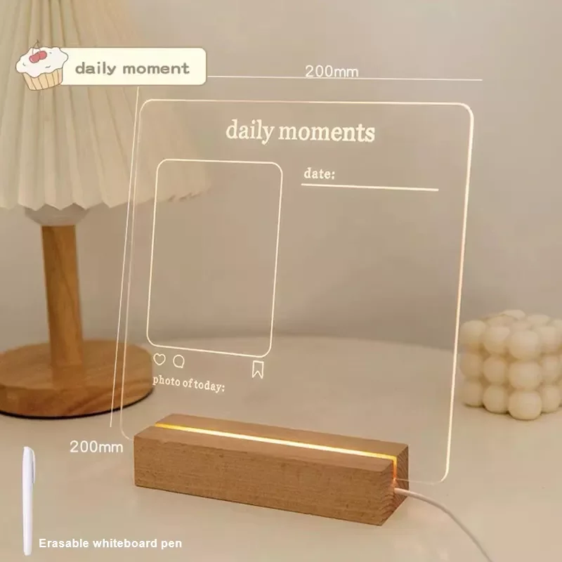 Personalized Shaped Night Light 3D Acrylic Lamp 3 Colors/7 Colors Custom Photo Picture Led Light With Wood Base