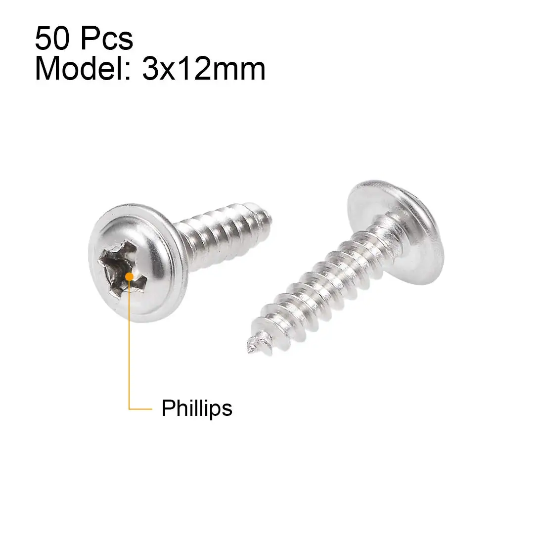 Pan head DIN968 304 410 Stainless Steel self tapping screw with washer metal thread forming screw