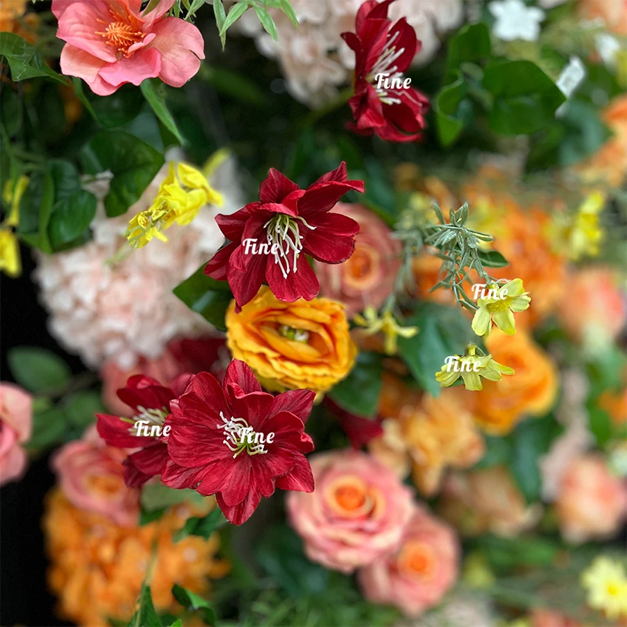 Fine Lilac Rose Flower Arch Various Flowers U-shaped Wedding Arch Silk Flower Wedding Backdrop Decoration