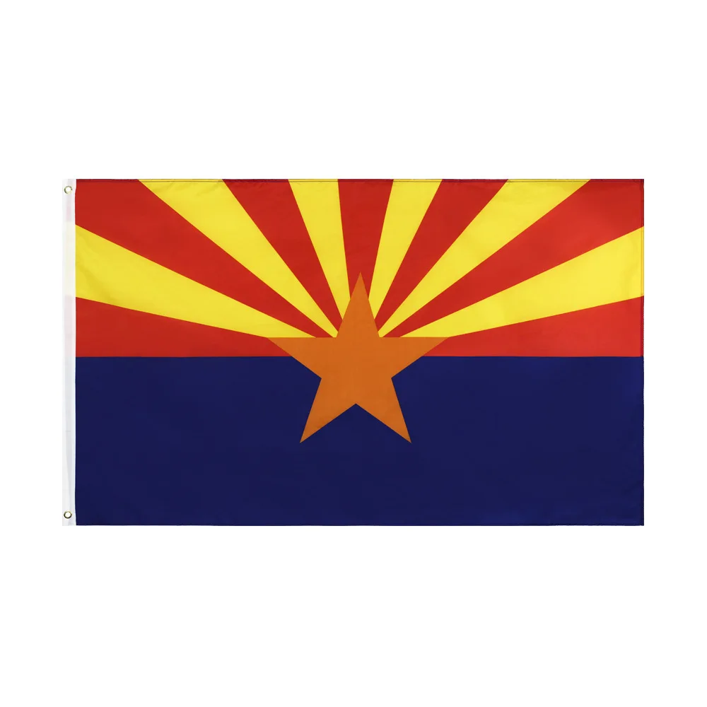 Custom 3*5ft Polyester Canvas Header and Double Stitched 3x5 Foot Polyester Arizona AZ State Flags