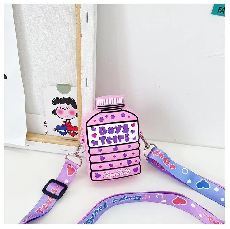 new Fruit strawberry avocado cartoon Silicone Wallet Backpack Key Ring Shoulder Bag lady gift