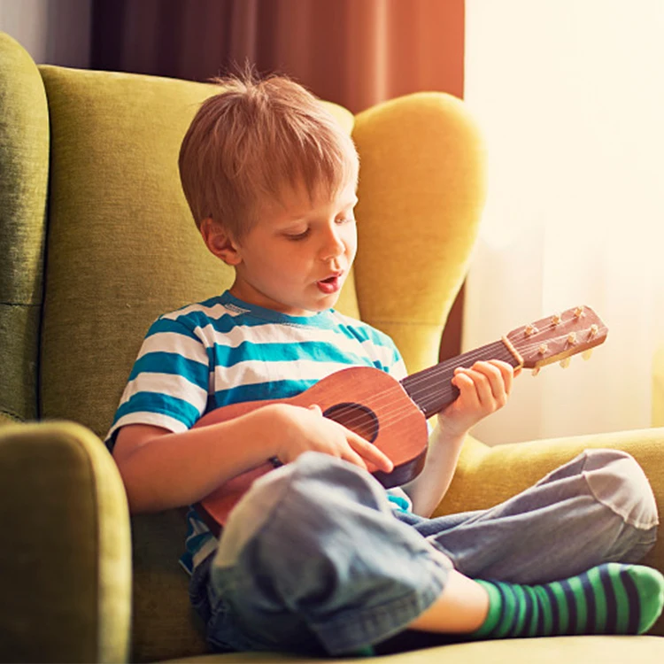 Wholesale Kids Vintage Early Education Musical Instrument Playing Guitar Beginner Boy Girl Toys Mini Ukulele Guita